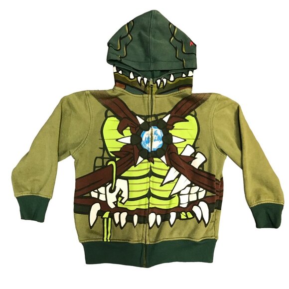Lego CHIMA Youth Crocodile Green Full Zip Costume Hoodie Jacket Front Pockets - Picture 9 of 9